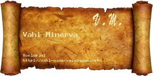Vahl Minerva névjegykártya